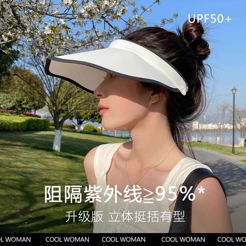 夏季防紫外线花瓣边海边空顶女韩出游遮脸太阳帽大檐遮阳帽3759Z