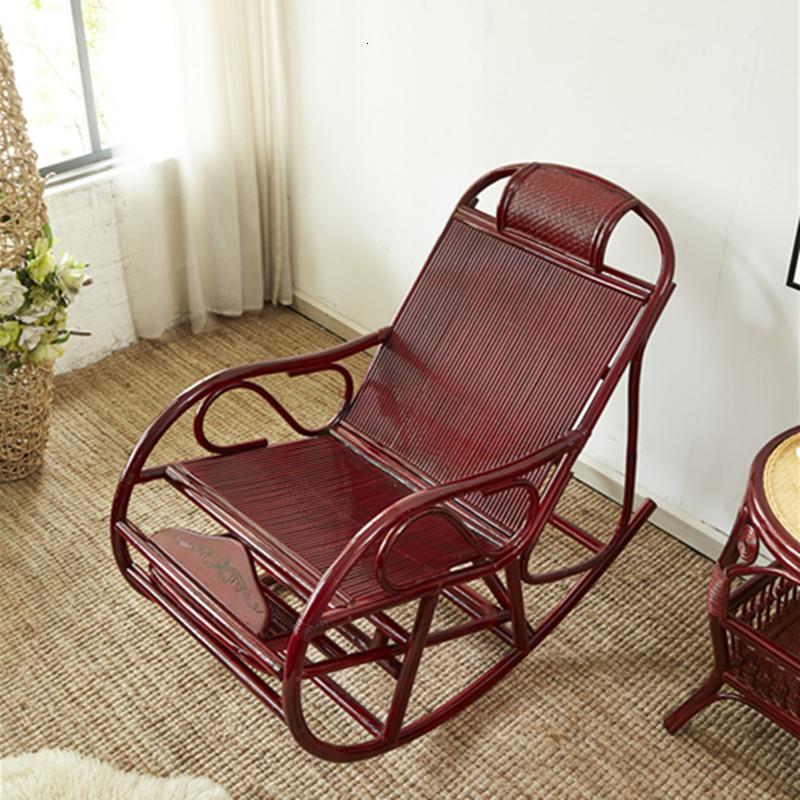 天然藤摇椅成人摇摇椅午休躺椅休闲椅阳台藤椅老人逍遥椅懒人躺椅 藤条豪华款深色