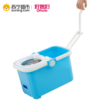 好媳妇旋转拖把桶 手压双驱动旋转拖把及拖把头 按键式排水口 带滚轮手拖移动拖把桶