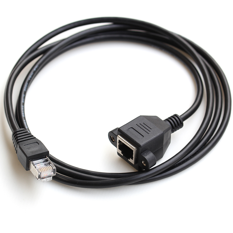 LBYZY CAWP105 CAT6六类网线延长线 网络延长器 纯铜RJ45公对母 直头 黑色1米