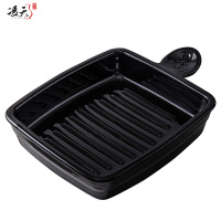 凌天 北欧水手带柄8.5英寸创意陶瓷烘焙焗饭网红情侣家用饭盘西餐早餐盘意面盘