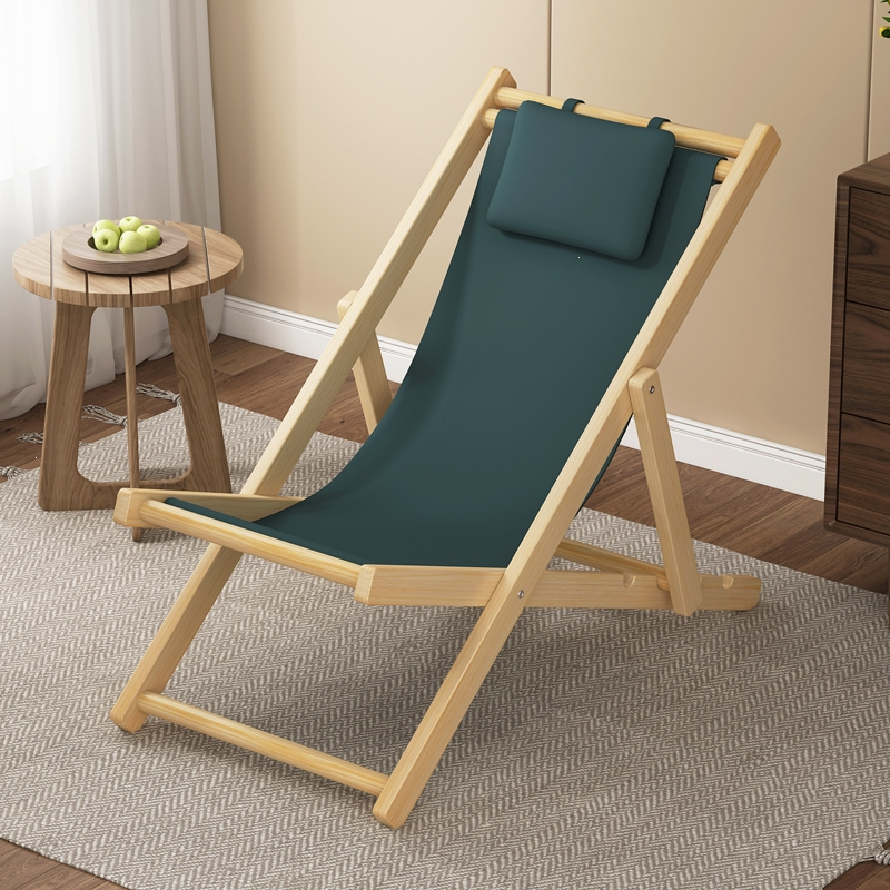 闪电客户外午休椅躺椅休闲家用阳台木沙滩椅折叠椅便携露营靠椅懒人椅