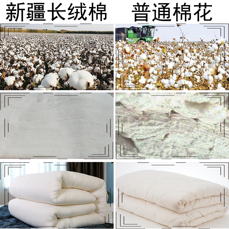 封边新疆长绒棉棉被子缝边新疆手工棉花被芯新疆棉花被芯多忆绵眠
