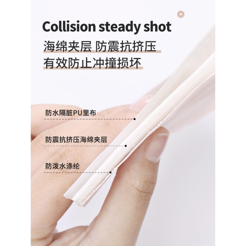 美帮汇旅行化妆包小号便携女化妆袋手拿大容量简约随身化妆品收纳包高清大图