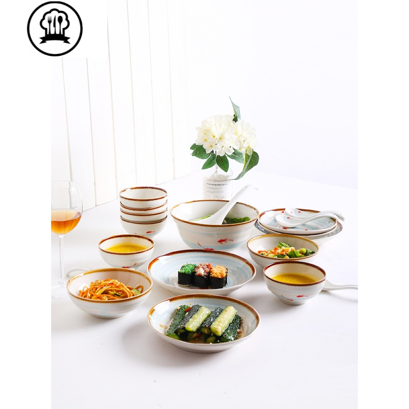 敬平jingping厨房餐具套装56头盘子碗碟套装家用组合简约中餐餐具整套