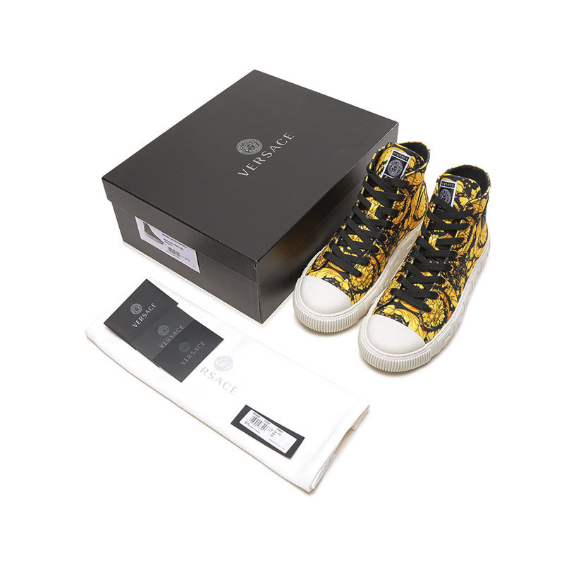 范思哲versace男士织物美杜莎高帮系带休闲运动鞋板鞋dsu8403dte4g