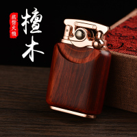 网红檀木摇臂煤油打火机创意个性抖音男士礼品老式复古非充电防风