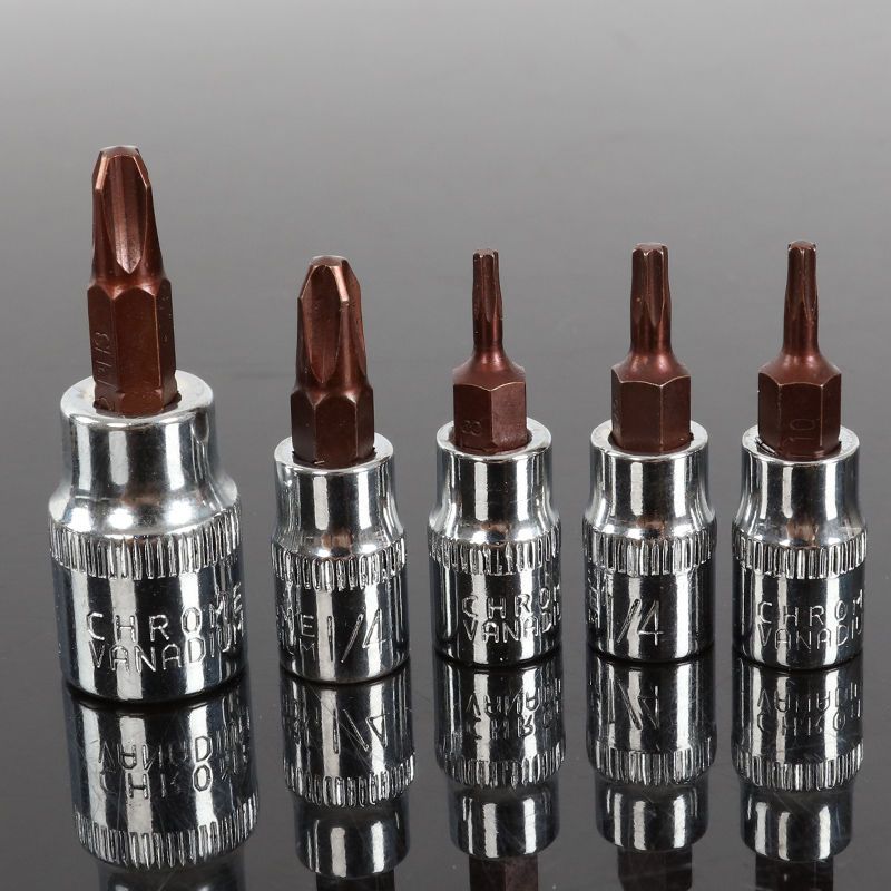s2小飞批头1/4寸 套筒批头t30梅花内六角套筒头内六花螺丝刀工具|米字1/4PZ1