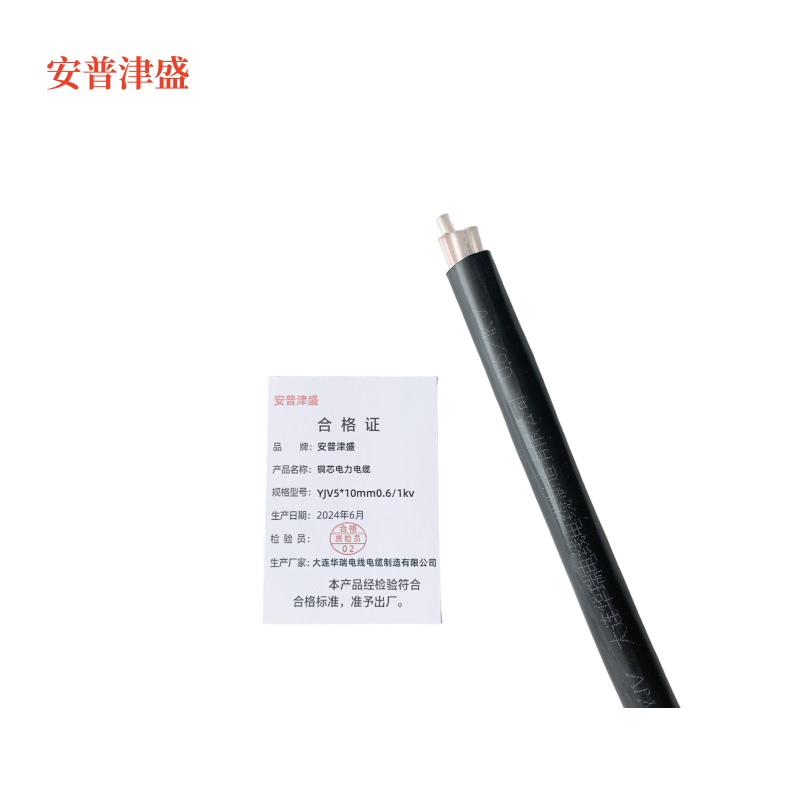 安普津盛 铜芯电力电缆YJV5*10mm0.6/1kv 米高清大图