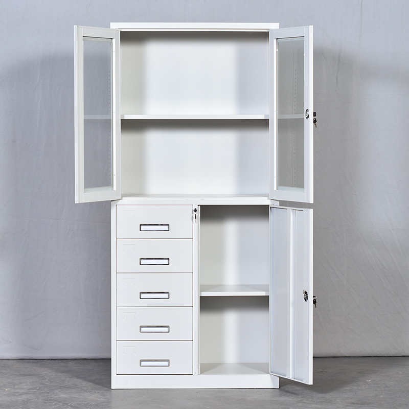 臻远 ZY50212007钢制文件柜办公柜铁皮资料柜档案柜 偏五斗柜高清大图