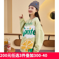 [2.5折价70元]唐狮秋季新款卫衣女韩版圆领宽松上衣加绒小众设计感潮酷外套