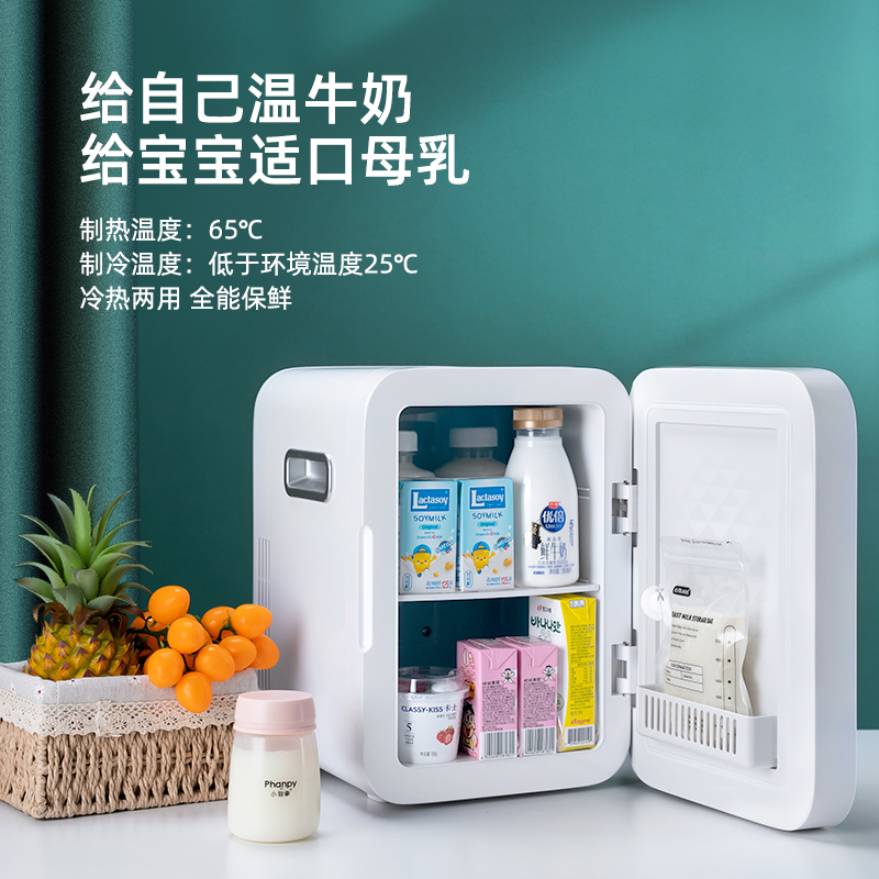 科敏10L迷你型小冰箱车家两用租房宿舍学生寝室单人用mini母乳制冷 10L栗子熊(钢化门数控版)