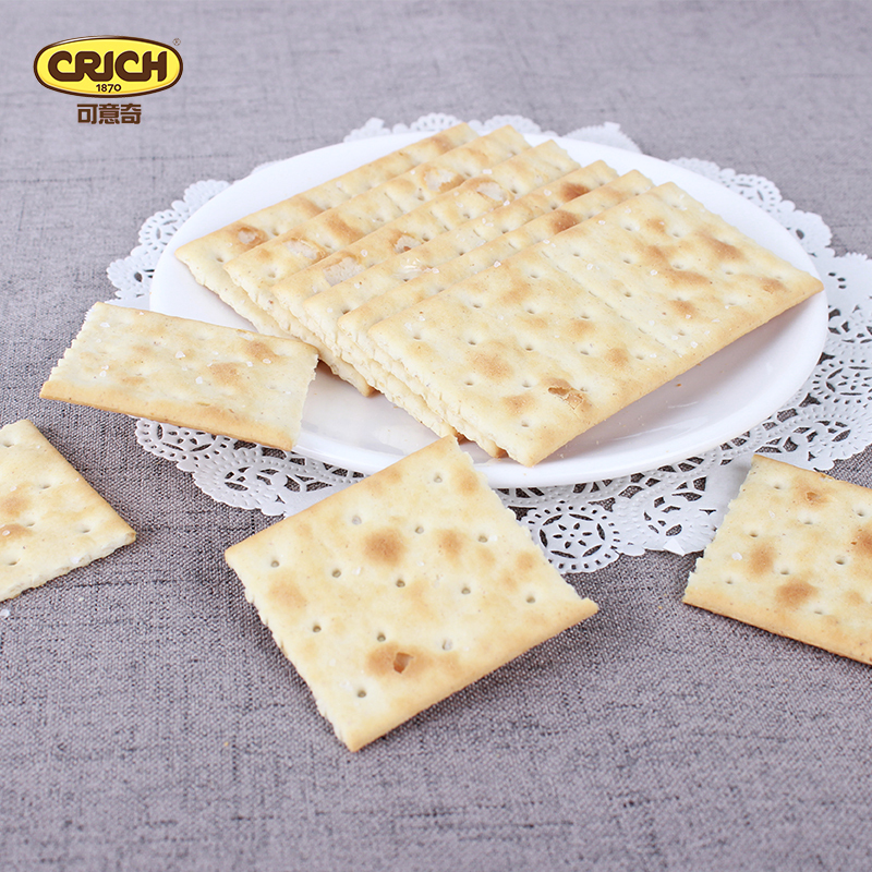 意大利原装进口 可意奇(CRICH)梳打饼干 网红零食 休闲食品 下午茶 年货零食 原味+咸味+全麦 组合装 750g