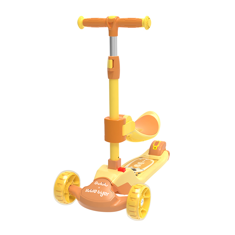 荟智whizbebe儿童滑板车云雀黄含坐垫