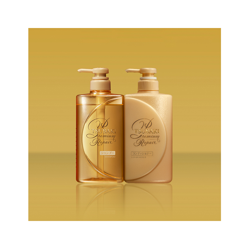资生堂(Shiseido)旗下 TSUBAKI 丝蓓绮 滢艳焕活 优质修复护发素 490ml 金色高清大图