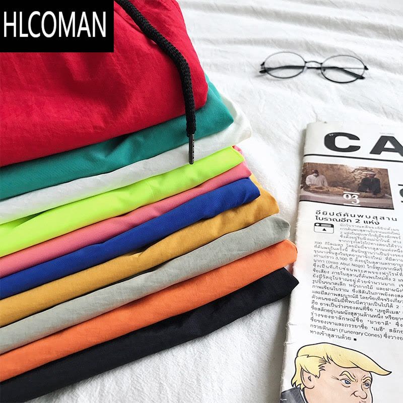 HLCOMAN夏季男士美式休闲短裤糖果色五分裤篮球运动训练宽松冰丝速干薄款图片