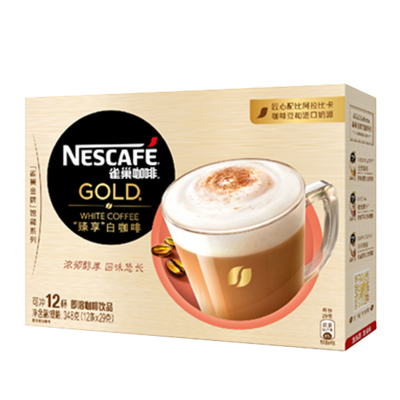 雀巢(Nestle)咖啡 金牌馆藏 臻享白咖啡 速溶 冲调饮品 29gX12条 倪妮同款