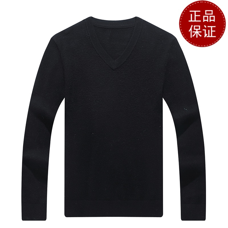 免费试穿 羊绒衫V领男士100纯羊绒衫鸡心领毛衣春秋新款中年纯色V领打底衫打底100纯羊毛衫套头商务羊绒衫男士毛衣高清大图