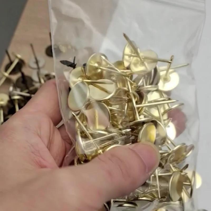 俊伟达平头钉图钉长针大头钉泡钉圆头钉子家具五金配件复古装饰沙发钉子泡钉 100个装