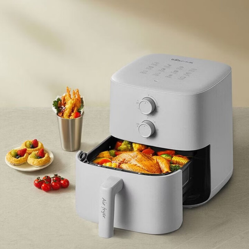 小熊(Bear)空气炸锅家用多功能5L微电脑触控微蒸汽嫩烤电炸锅 QZG-Z15B3白色高清大图