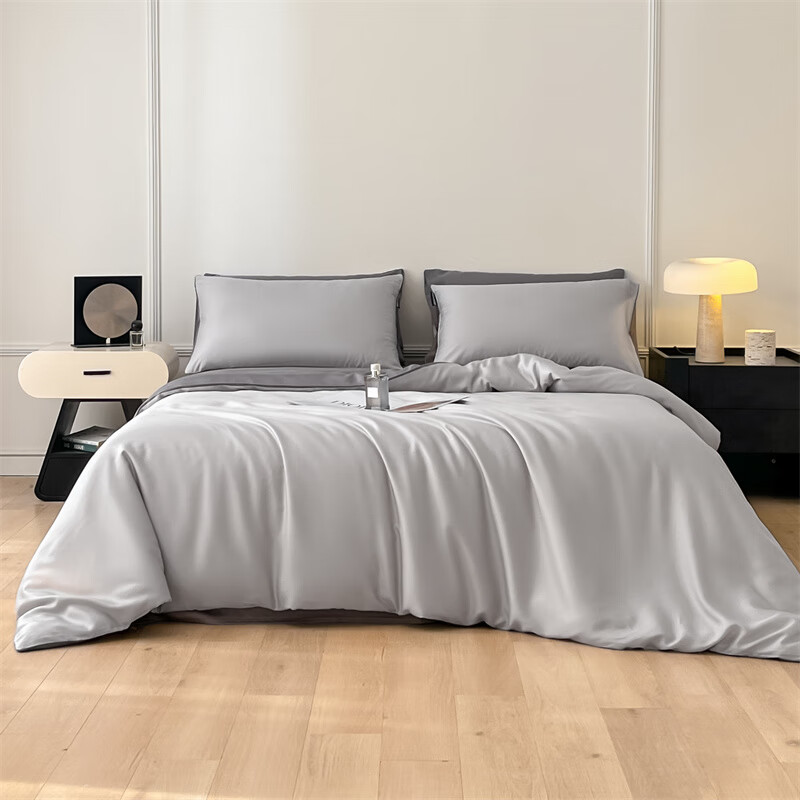 娇好韵 高端冰丝四件套-简爱山灰 200*230cm