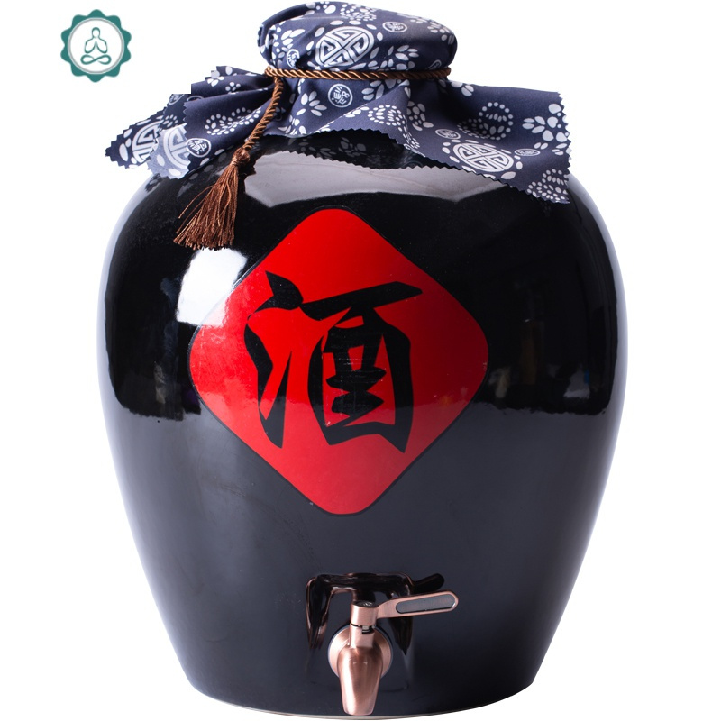 景德镇陶瓷酒坛老式100斤50斤30斤20装酒瓶土陶大酿酒缸泡酒坛子封后