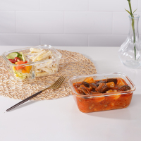 乐扣乐扣（LOCK&LOCK）耐热玻璃保鲜盒 微波炉专用加热饭盒 分隔食品密封碗便当盒餐 LLG429S911