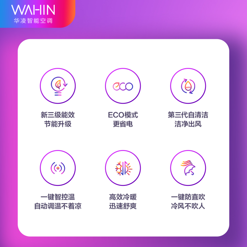 华凌空调 1匹新能效变频挂机自营 智能冷暖家用挂壁式 KFR-26GW/N8HF3