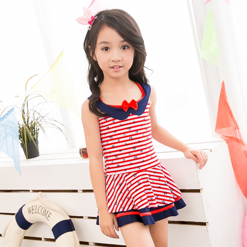 儿童泳衣闪电客男童女童宝宝连体游泳衣小童中大童分体长短袖温泉泳衣