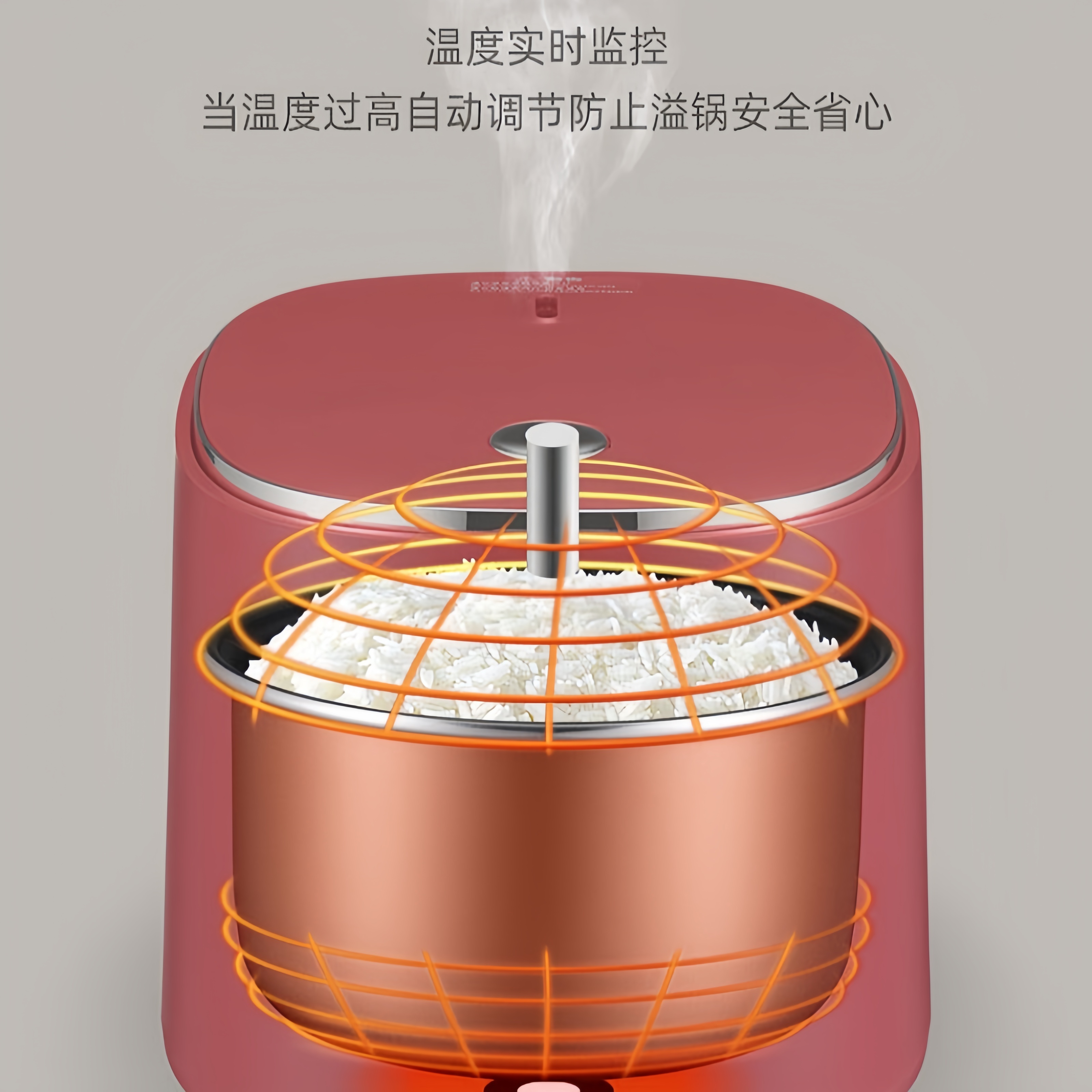 艾美特(AIRMATE) 智能电饭煲24H预约聚能内胆触控面板柴火饭3L 红色CF3006高清大图