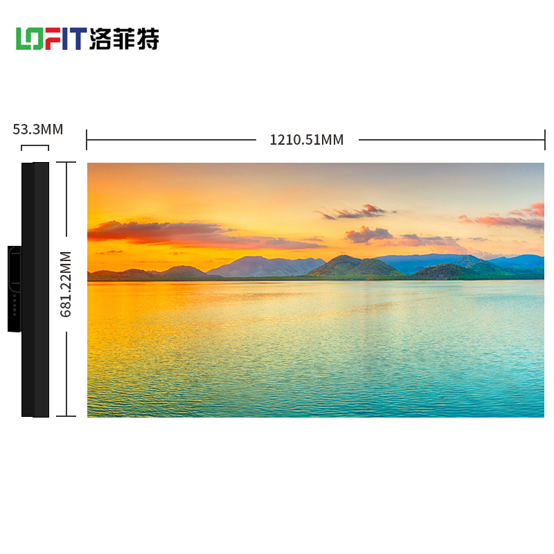 洛菲特55英寸拼接屏0.88mm拼缝工业面板安防监控视频LED大屏4K高清商用显示4台前维护支架套装LFTD55PL3