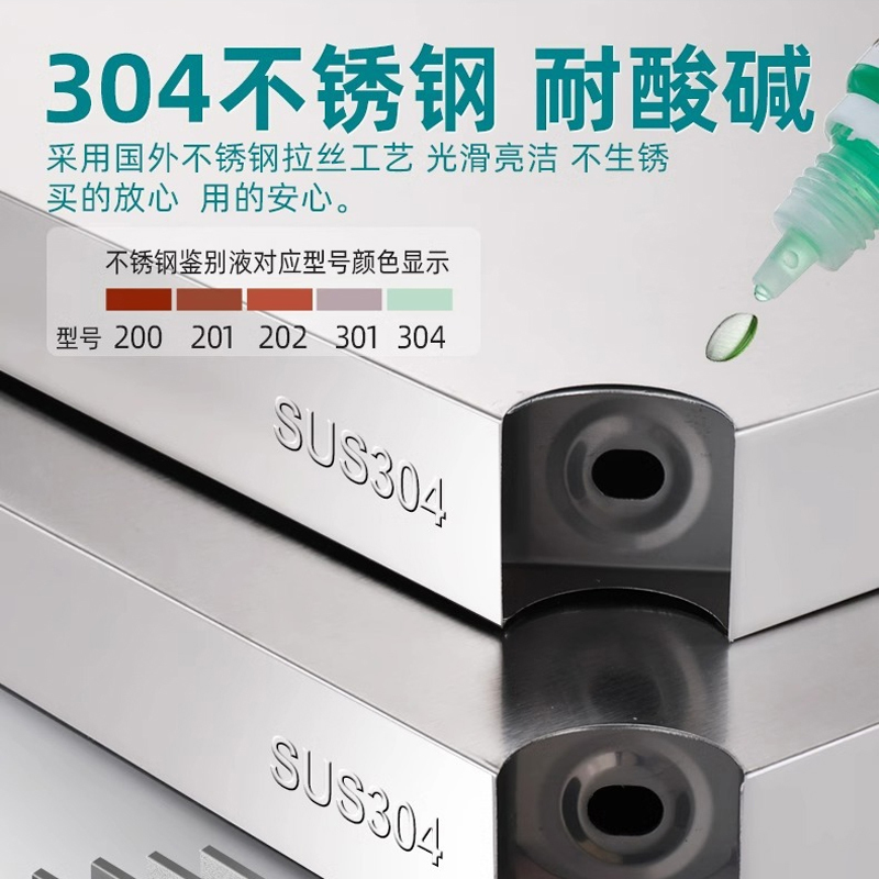 小仙马 三层不锈钢货架 厨房置物架带围栏 150*40*80CM 个高清大图