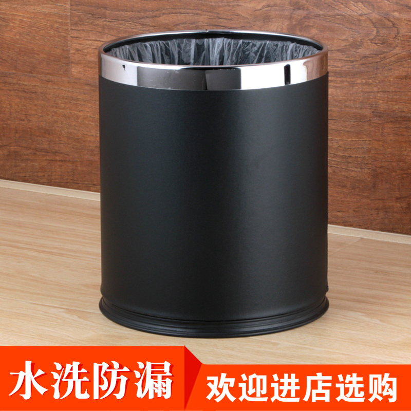 双层垃圾桶酒店宾馆客房家用卫生间马桶阿斯卡利(ASCARI)纸篓办公室简约大号商用 双层玫瑰金钻石纹