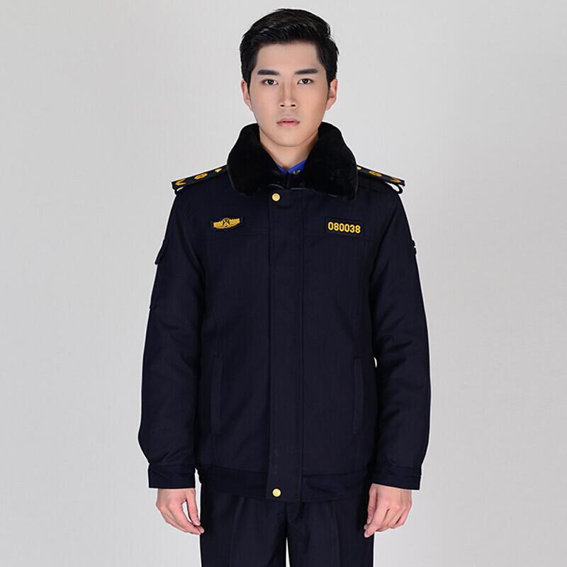 新款城管制服冬装棉服执勤服春秋夹克套装服工作服套装棉质蓝色长袖