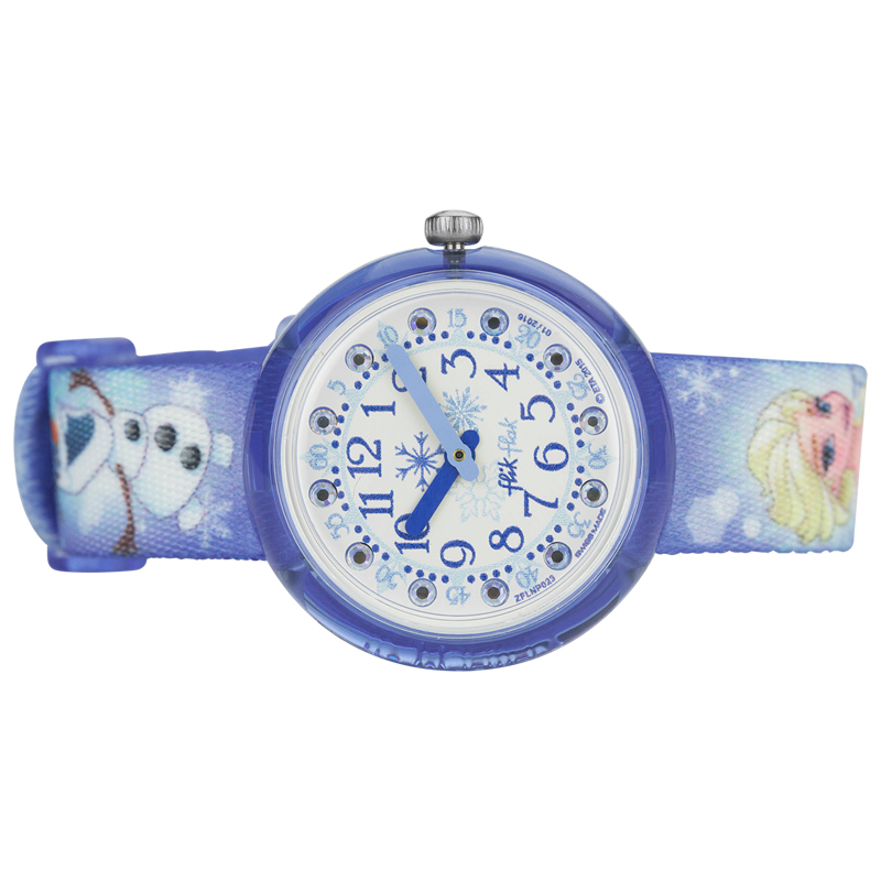斯沃琪(SWATCH) 手表 飞菲儿童织物表带 石英手表 冰雪奇缘动漫童表ZFLNP023