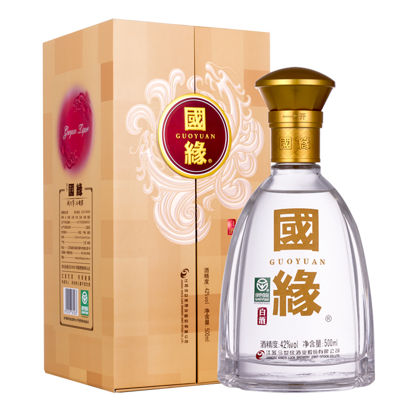 今世缘 白酒 国缘对开 双开 浓香型型 42度 500ml 单瓶装 商务婚宴