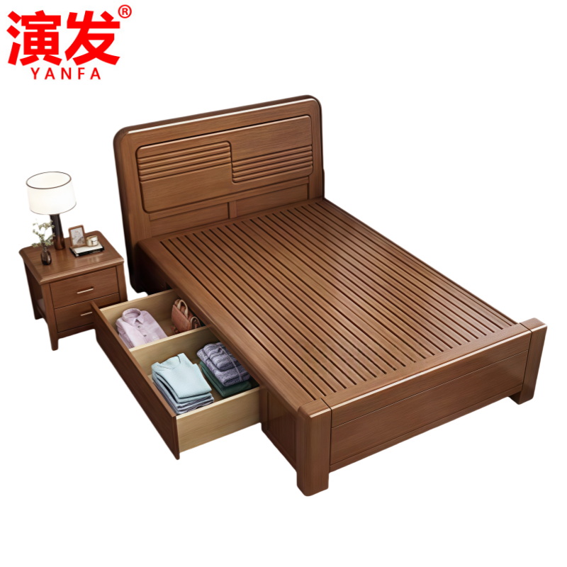 实木床+2柜1.2*1.9米 张高清大图