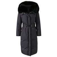 [2件1.5折价:419.9]MECITY女冬季时尚加厚大毛领腰带流行羽绒服