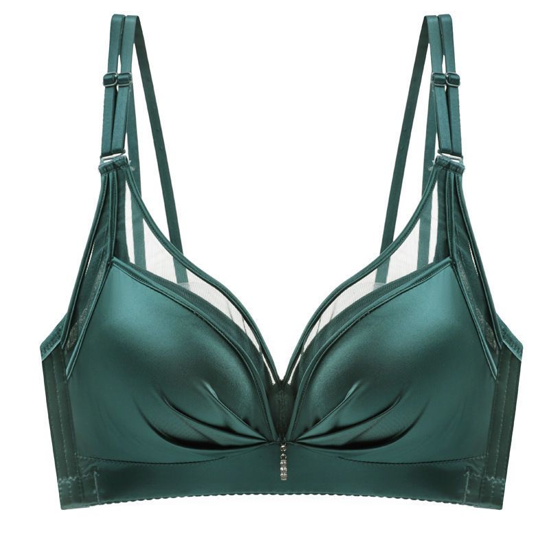 钢圈中厚文胸小胸内衣女士蕾丝调整型中小胸聚拢舒适内衣女胸罩 肤色