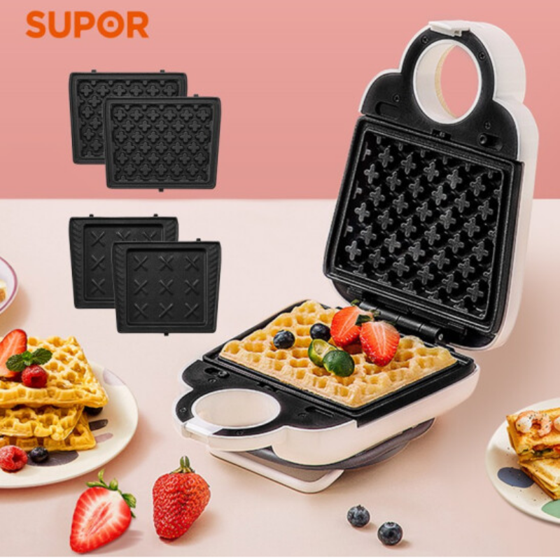 苏泊尔(SUPOR)电饼铛可拆洗双面加热电饼档三明治机家用华夫饼机早餐机 SJ1512C801A