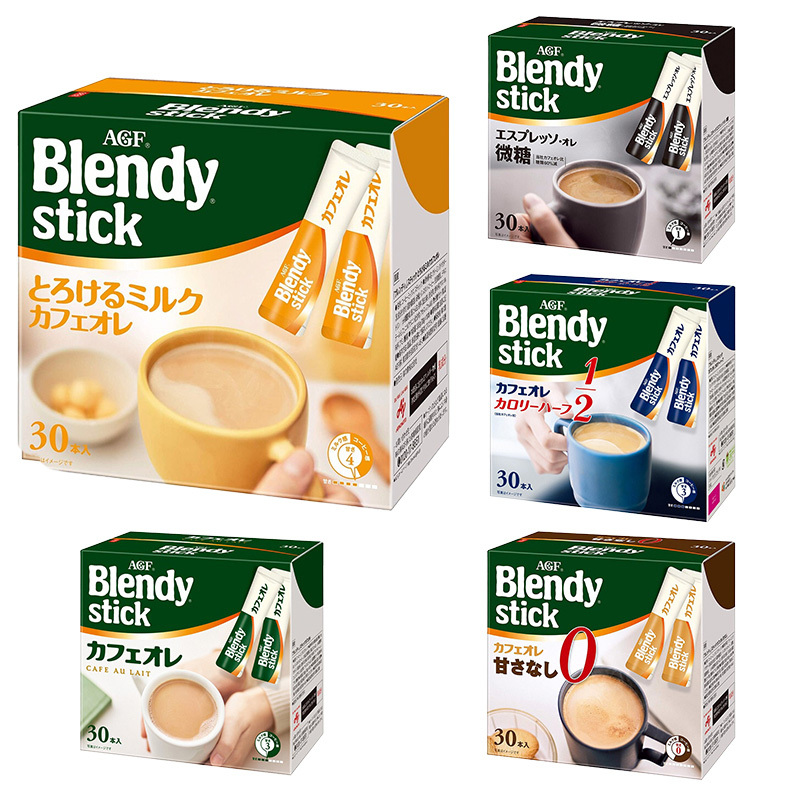 日本进口AGF Blendy stick香甜牛奶拿铁咖啡大盒27支 调整品