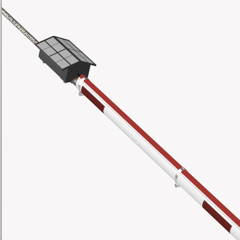 倬屹(ZHUOYI)ZWJ004 DC3.7V 6W IP66 LED 太阳能斜拉线警示灯 黑色高清大图