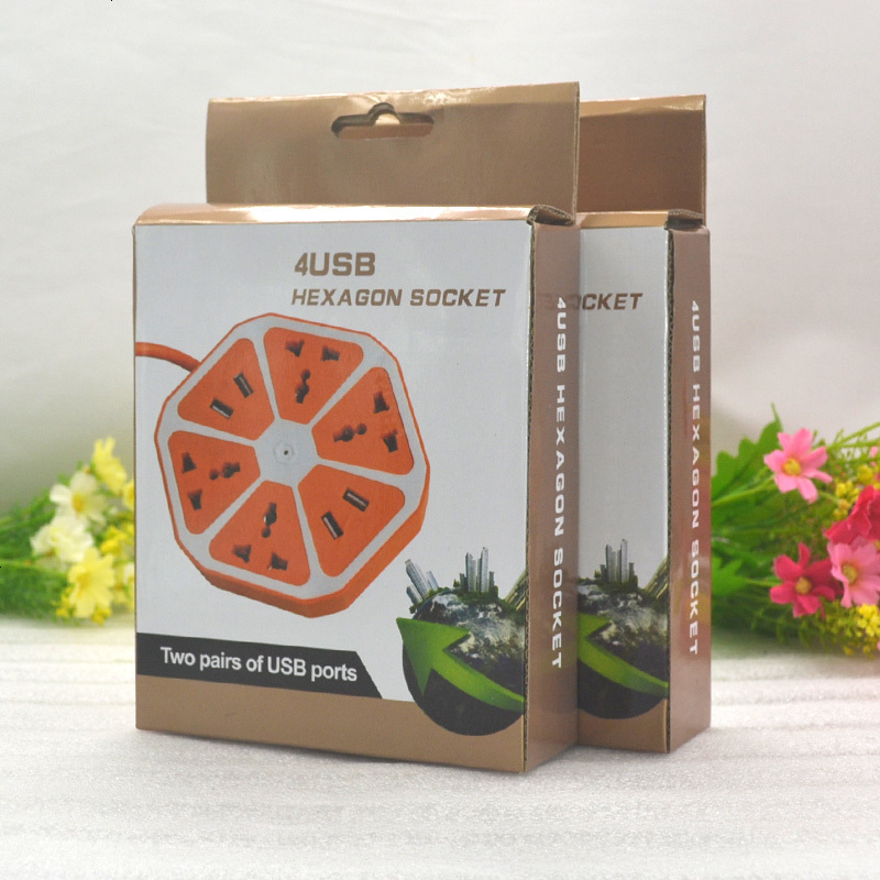 适用创意柠檬智能多功能带4个USB充电器插座家用大功率排插线板插头