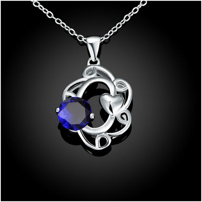 N038 Women Silver Necklace日韩版镂空个性坠项链女防过敏银饰送女朋友七夕情人节礼物