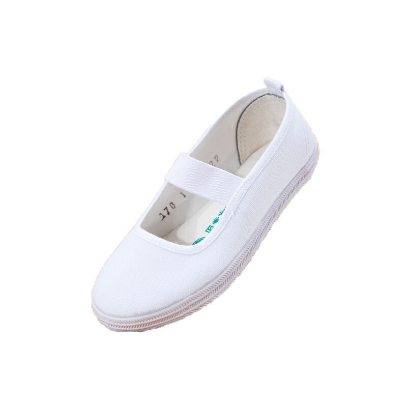 青岛环球舞蹈鞋宝宝儿童体操鞋幼儿园室内小白鞋男女童白色帆布鞋