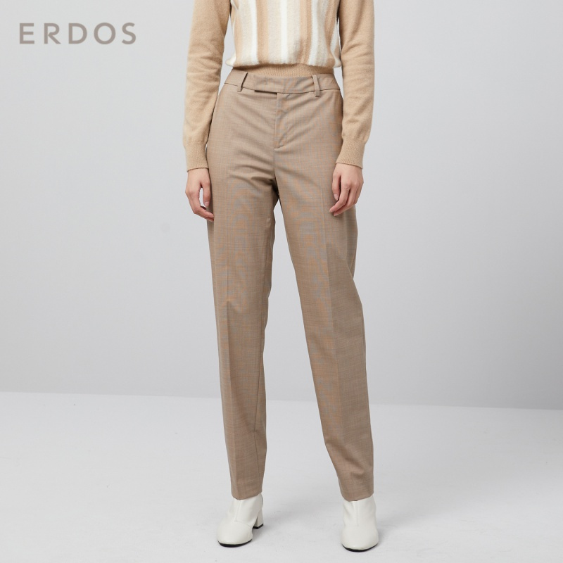 ERDOS 20春夏通勤百搭棉质女长裤简约舒适