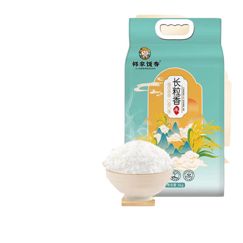 邻家饭香 一级 东北大米 长粒香米 鸭稻共生黑土地种植真空包装 5kg (单位:袋)