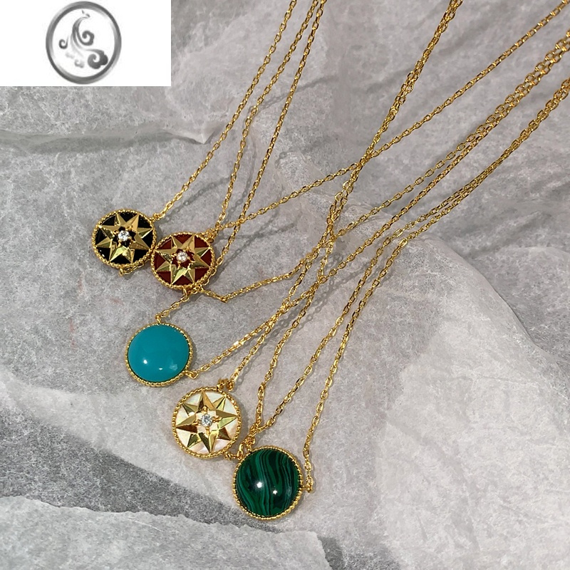 jimis925银银幸运罗盘项链女轻奢小众设计感气质网红八芒星金色锁骨链