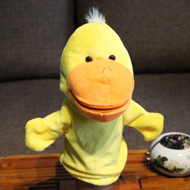 青蛙约24厘米长颈鹿动物手偶亲子可爱益智布娃娃嘴巴能动毛绒公仔玩具