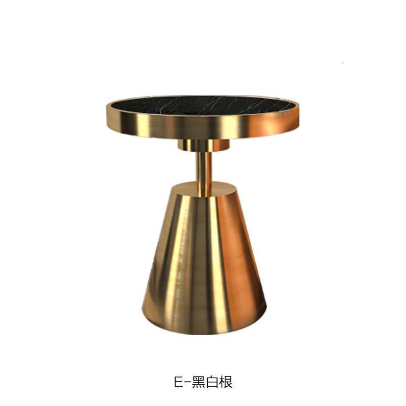 森美人意式简轻奢不锈钢大理石角几酒店小茶几边几沙发边柜客厅床头柜 E-黑白根
